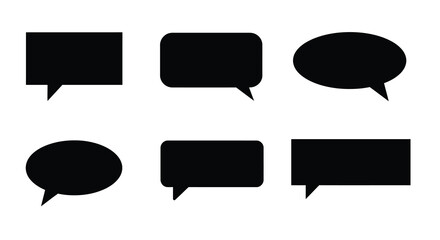 Collection of simple black speech bubbles and thought balloons in various shapes © msunny93