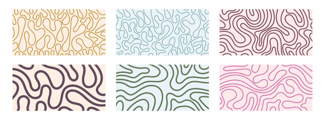 Abstract fluid wavy line banner. Curved line pattern. Striped background. Vector illustration