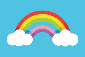A cartoon magical rainbow cloud background vector illustration
