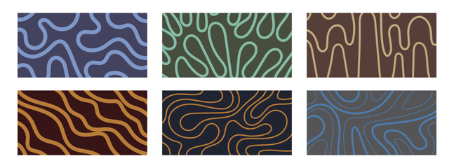 Abstract fluid wavy line banner. Curved line pattern. Striped background. Vector illustration