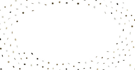 Fototapeta premium Gold and Silver Star Confetti Frame