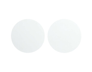 Two plain white circles side-by-side