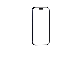 Clean design, isolated smartphone mockup with blank screen. Perfect for app presentations and website design.