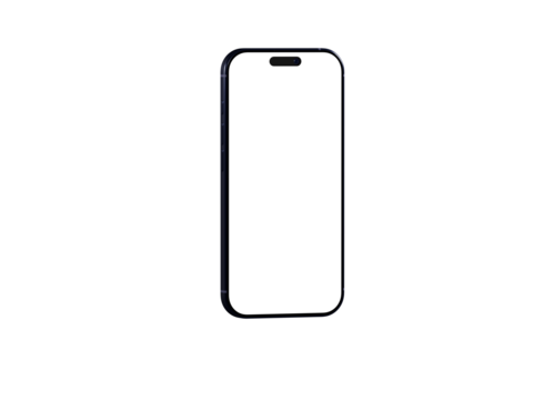 Clean design, isolated smartphone mockup with blank screen. Perfect for app presentations and website design.