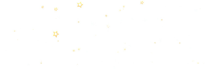 Sparkling gold stars scattered on a white background. Perfect for festive designs.