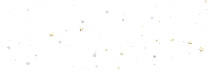 Elegant background with gold stars and silver snowflakes. Perfect for holidays.
