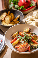 Fresh Georgian salad with herbs