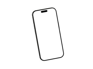 Clean, minimalist mockup of a modern smartphone with a blank screen. Perfect for app presentations, website design, and technology marketing.