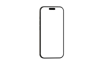 High-quality image of a modern smartphone with a blank screen, perfect for app presentations or website mockups. Clean design, isolated on white.
