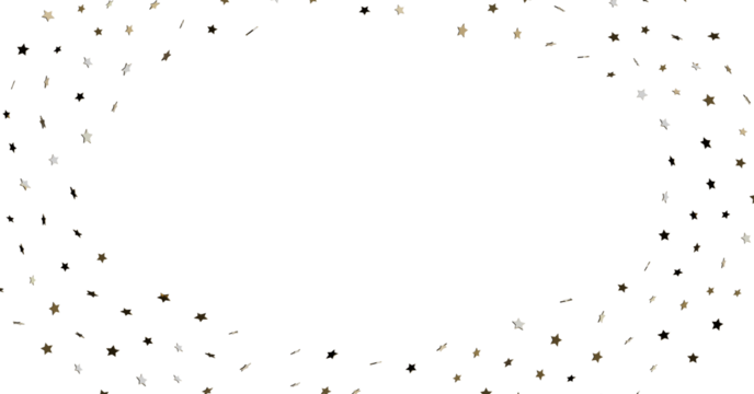 Gold Black White Star Confetti Background
