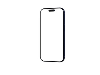 Clean, modern smartphone mockup with blank screen. Perfect for app presentations or website design.