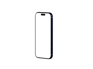 Clean smartphone mockup with blank screen, perfect for app presentations and website design. Isolated on white background.
