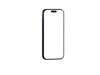 Clean, modern smartphone mockup with blank screen. Ideal for app presentations or website designs.