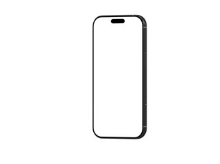 High-quality image of a modern smartphone with a blank screen, perfect for app presentations or website designs. Isolated on white background.