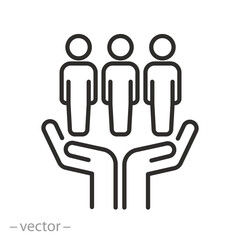 consumer experience icon, inclusion social equity, easy management,  help or support employee, thin line symbol - editable stroke vector illustration