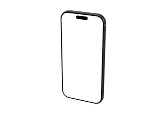 High-quality image of a modern smartphone with a blank screen, perfect for app presentations or website mockups. Clean design, isolated on white.