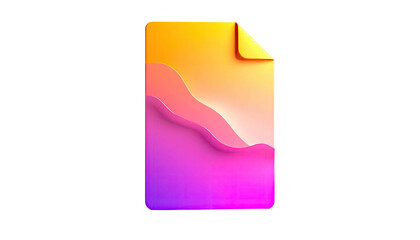 Abstract 3D illustration of a paper with a colorful gradient design, black background