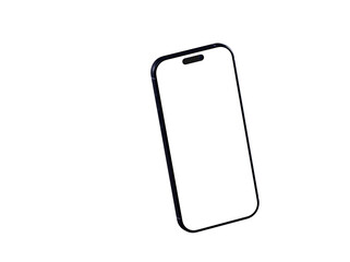 Clean, minimalist image of a modern smartphone with blank screen, perfect for app presentations or technology designs.