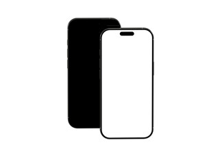 High-quality image of two smartphones, one with a black screen and one with a white screen, perfect for app presentations and technol