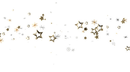 Obraz premium Beautiful background with gold stars and snowflakes. Perfect for Christmas, New Year, and winter holidays.