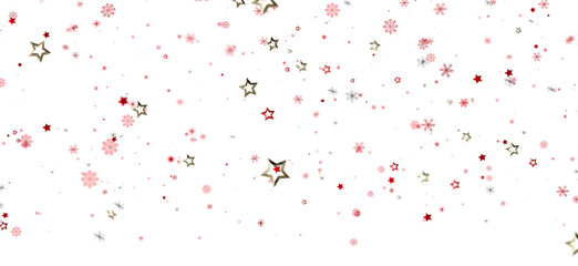 Festive background with red and gold stars and snowflakes. Perfect for Christmas, New Year, holidays.