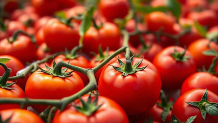 Ripe tomatoes in the greenhouse. 