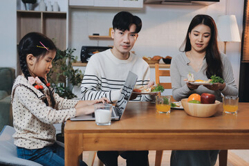 Family spends their free time together