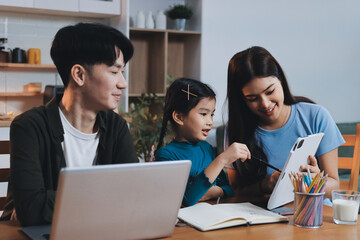 Family spends their free time together