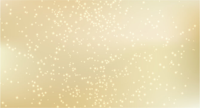 Soft beige gradient with golden sparkles. Abstract background with imitation of champagne bubbles. Champagne gradient seamless background image with bokeh and highlights. 