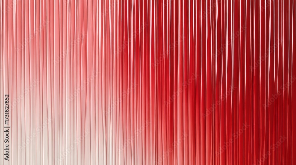 Sticker radiant cascade of red and white, ethereal strands in rhythmic order creating elegant harmony