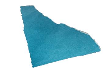 Blue torn paper piece on transparent background. Png paper tear