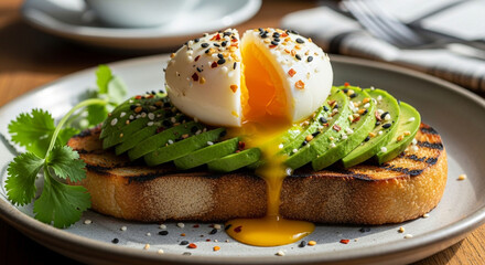 Delicious avocado toast with poached egg breakfast recipe healthy food photography ideas and inspiration