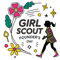 GIRL SCOUT FOUNDER'S DAY vector illustration
