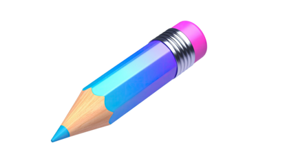 A vibrantly colored pencil floats on a black background, showcasing detail