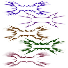 Abstract brush stroke set. Colorful drawing lines. Curved shape design. Vector decorative elements.