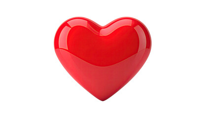 Fototapeta premium A glossy, vibrant red heart, realistically rendered against a pure black background