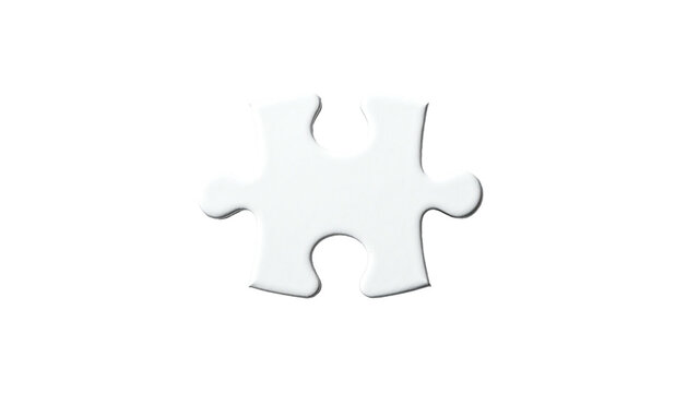 Isolated white puzzle piece, 3D render with shadow, centered on black backdrop - Powered by Adobe