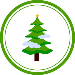 Christmas Tree Flat Illustration
