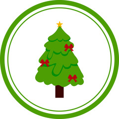 Christmas Tree Flat Illustration