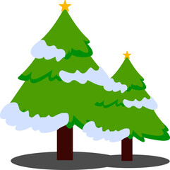 Christmas Tree Flat Illustration