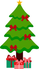 Christmas Tree Flat Illustration