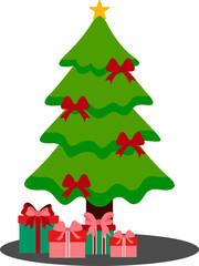 Christmas Tree Flat Illustration