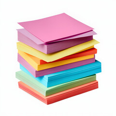 Stack of colorful sticky notes on a white background