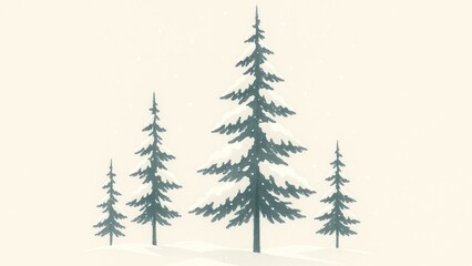 Obraz premium Serene snowy pine forest wallpaper for desktop