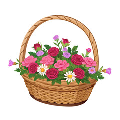 basket with flowers