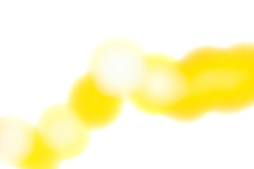 Yellow glowing light spots on transparent background. Abstract round soft blur highlights, bright luminous circles with smooth edges. Digital glow effect for overlays, decoration, and creative design.