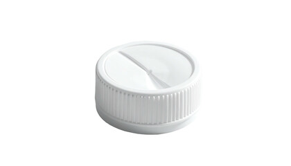 White plastic rotary knob with vertical grooves and a slot for adjustment