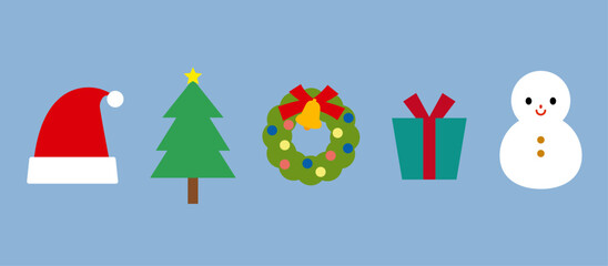 クリスマス用シンプルアイコンセット