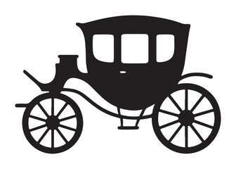 Fototapeta premium carriage logo silhouette vrctor, carriage of transport silhouette vrctor illustration, horse and carriage silhouette vector, horse with carriage logo silhouettes vector on a white background