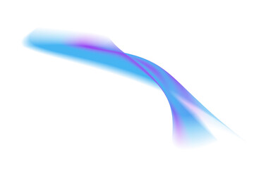 Abstract purple and blue light beam wave with glowing motion blur effect isolated on transparent background for overlay and digital design